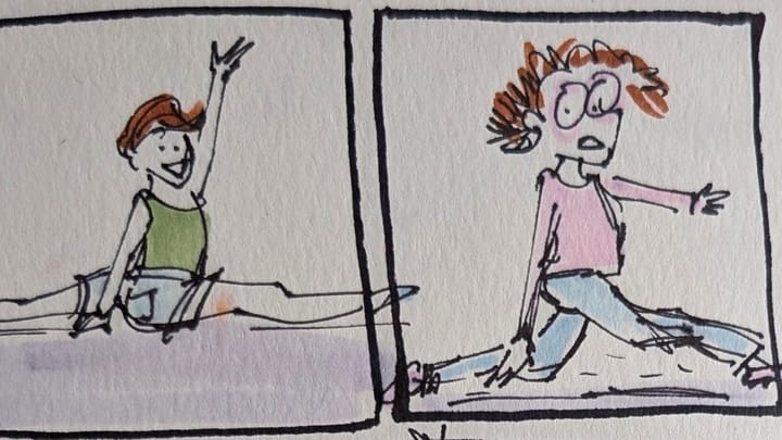 a comic about attempting rhythmic gymnastics