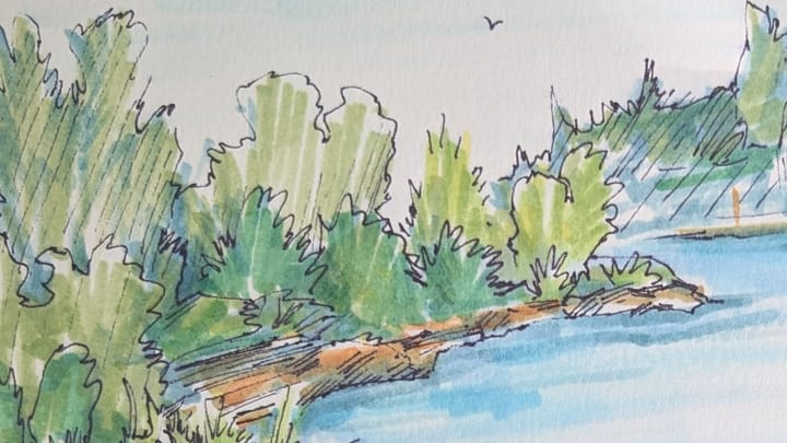 Seattle WorldCon and a river sketch